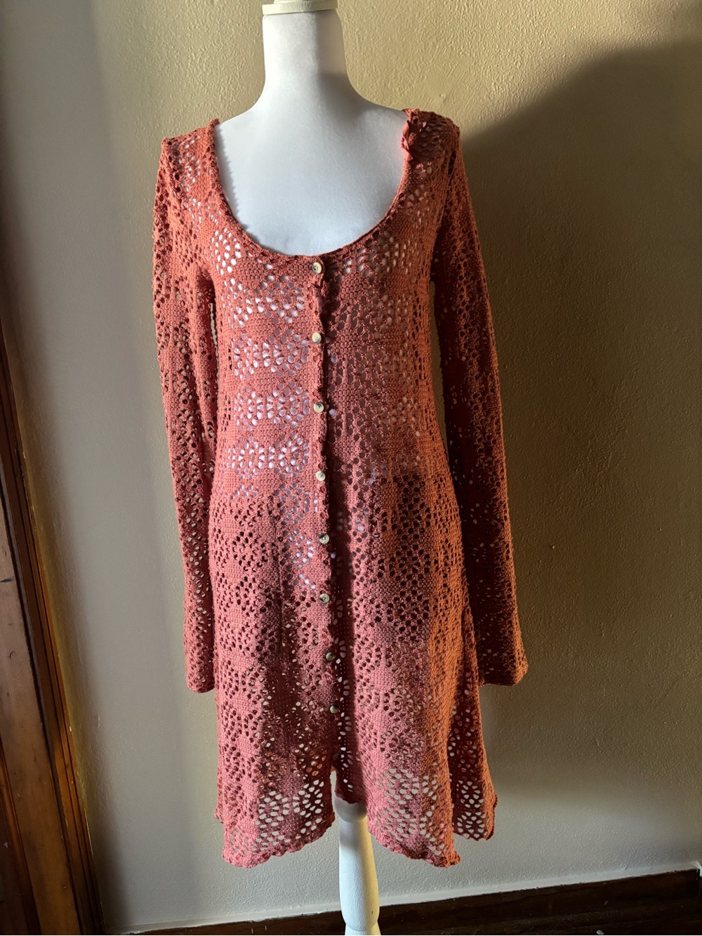 Free People Open-Knit Button Front Women’s cardigan